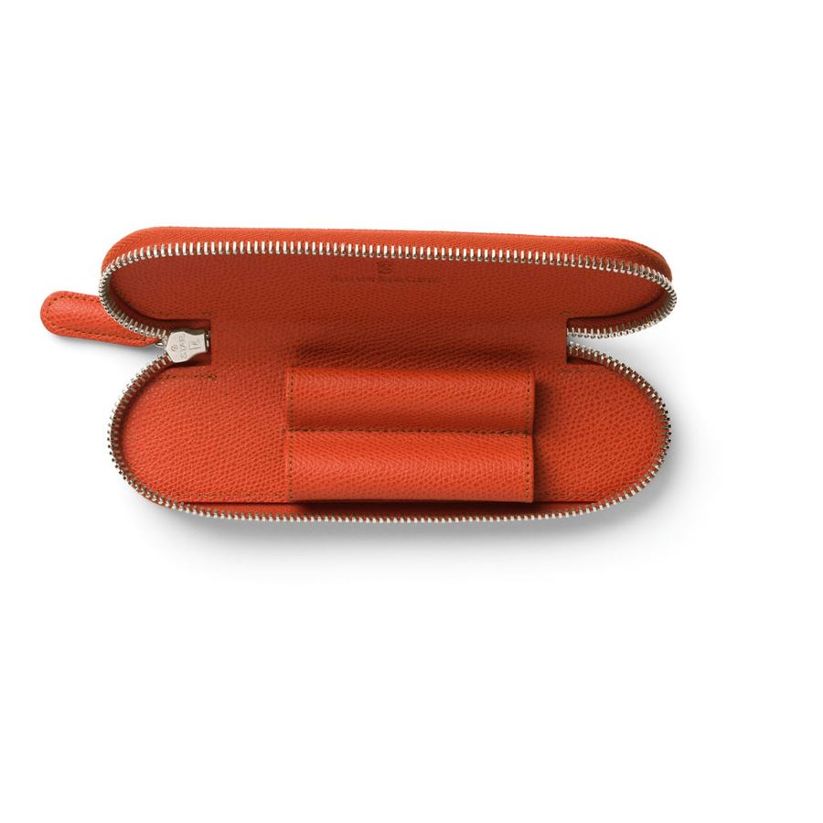 Graf-von-Faber-Castell - Standard case for 2 pens with zipper Epsom, Orange