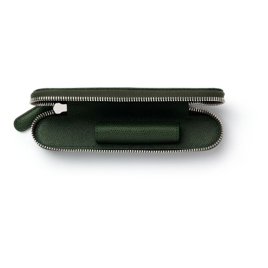 Graf-von-Faber-Castell - Standard case for 1 pen with zipper Epsom, Olive Green