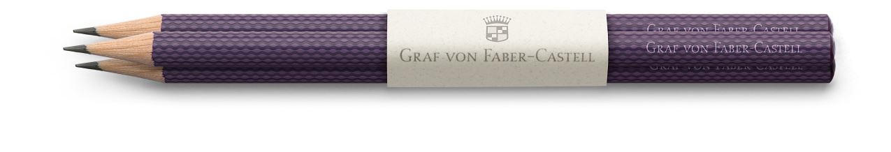 Graf-von-Faber-Castell - 3 graphite pencils Guilloche, Violet Blue